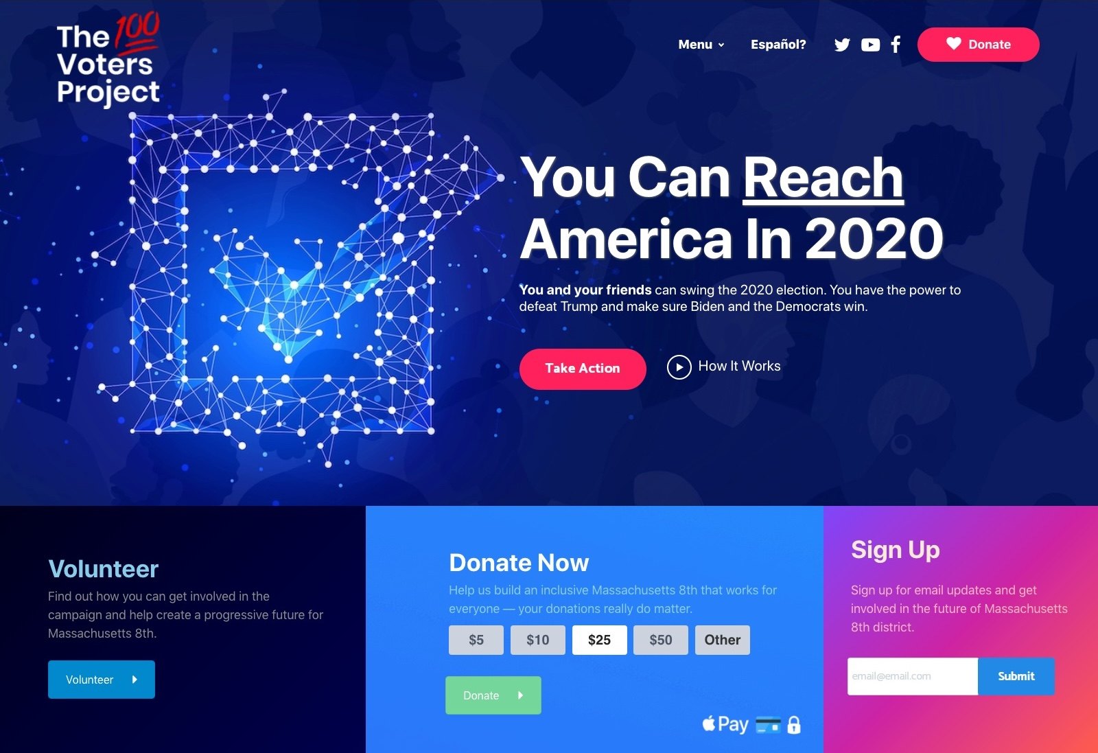 The 100 Voters Project website